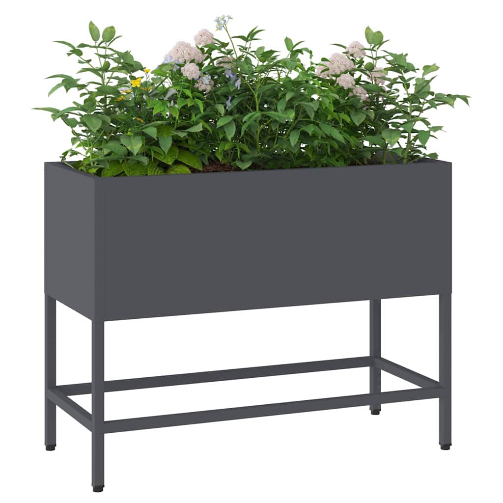 Raised Garden Planter Anthracite 60 x 26 x 45 cm Steel