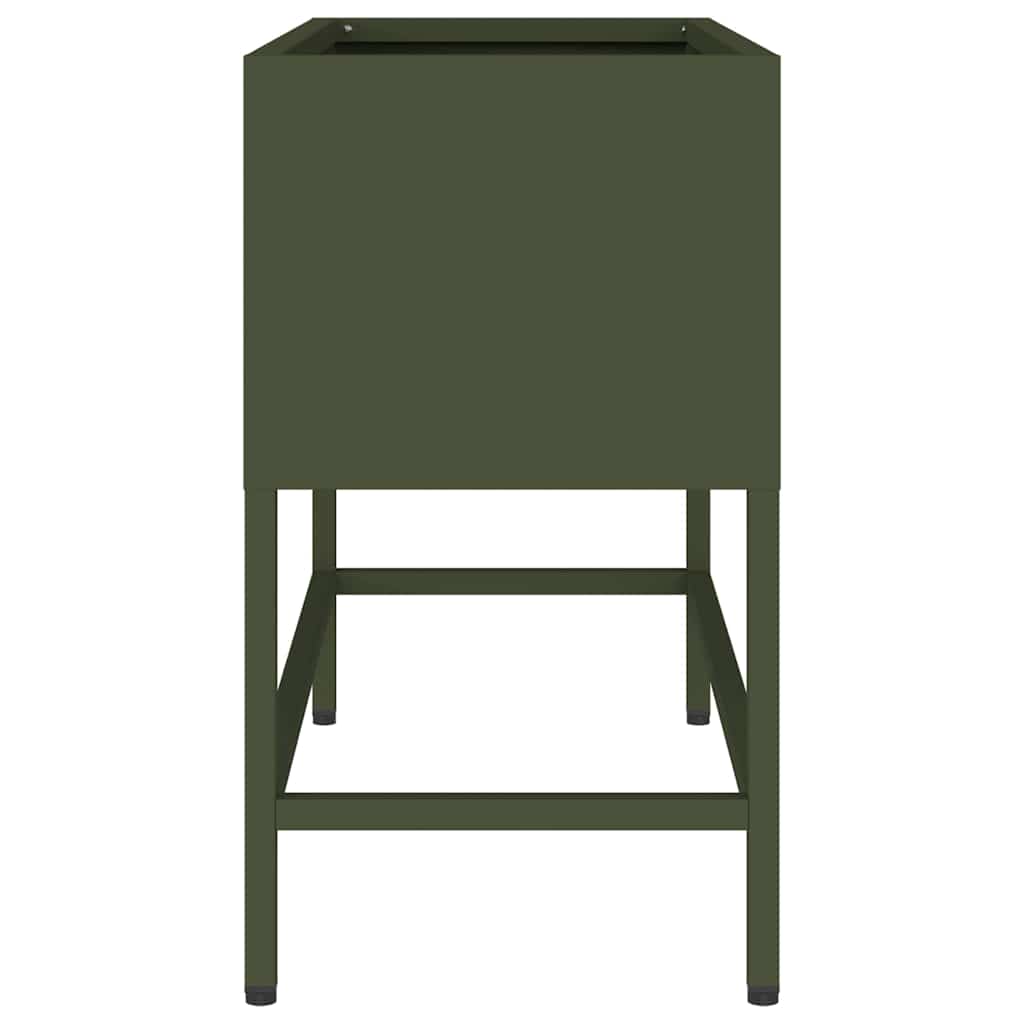 Raised Garden Planter Olive green 60 x 26 x 45 cm Steel