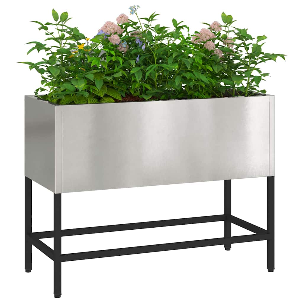 Raised Garden Planter Silver 60 x 26 x 45 cm Stainless steel