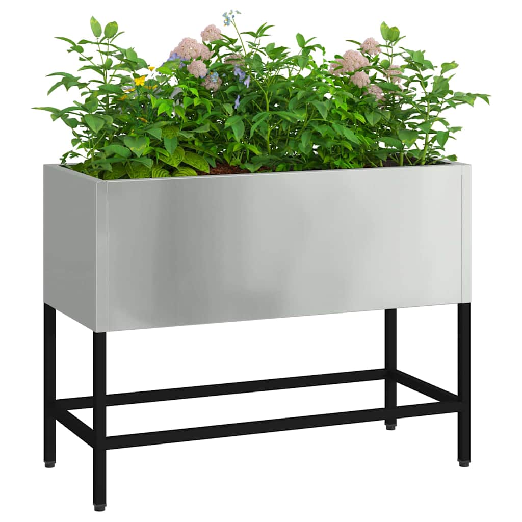 Raised Garden Planter Silver 60 x 26 x 45 cm Galvanised Steel