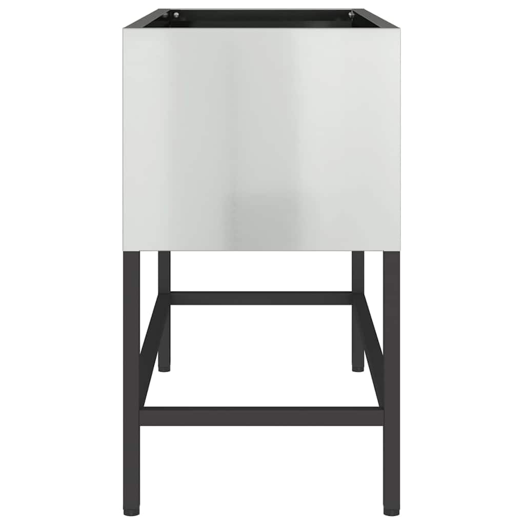 Raised Garden Planter Silver 60 x 26 x 45 cm Galvanised Steel