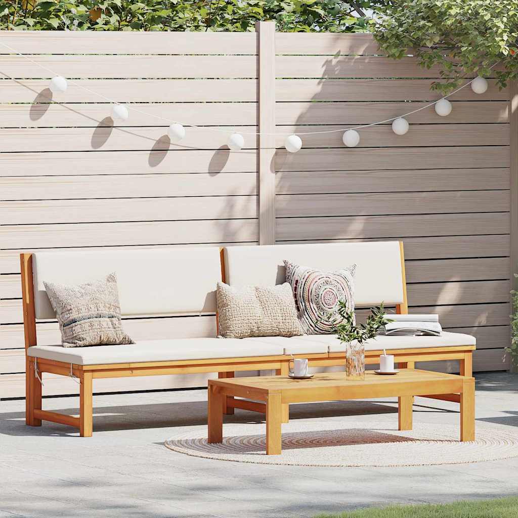 Sun Lounger Reclining Brown 200 x 57 x 75cm Solid Acacia wood