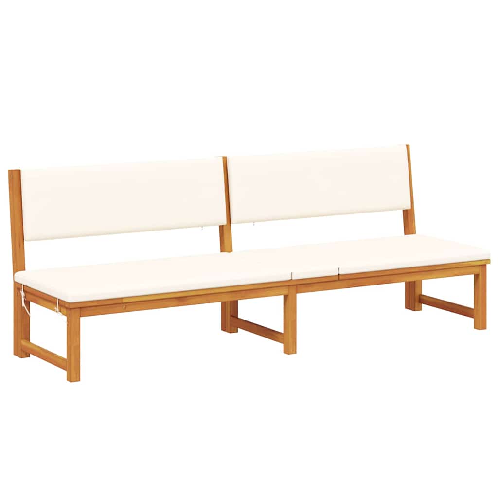 Sun Lounger Reclining Brown 200 x 57 x 75cm Solid Acacia wood