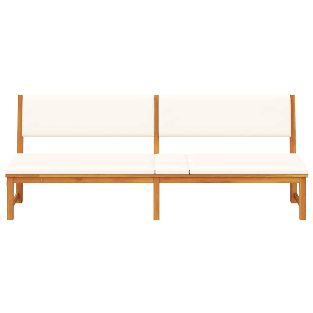 Sun Lounger Reclining Brown 200 x 57 x 75cm Solid Acacia wood