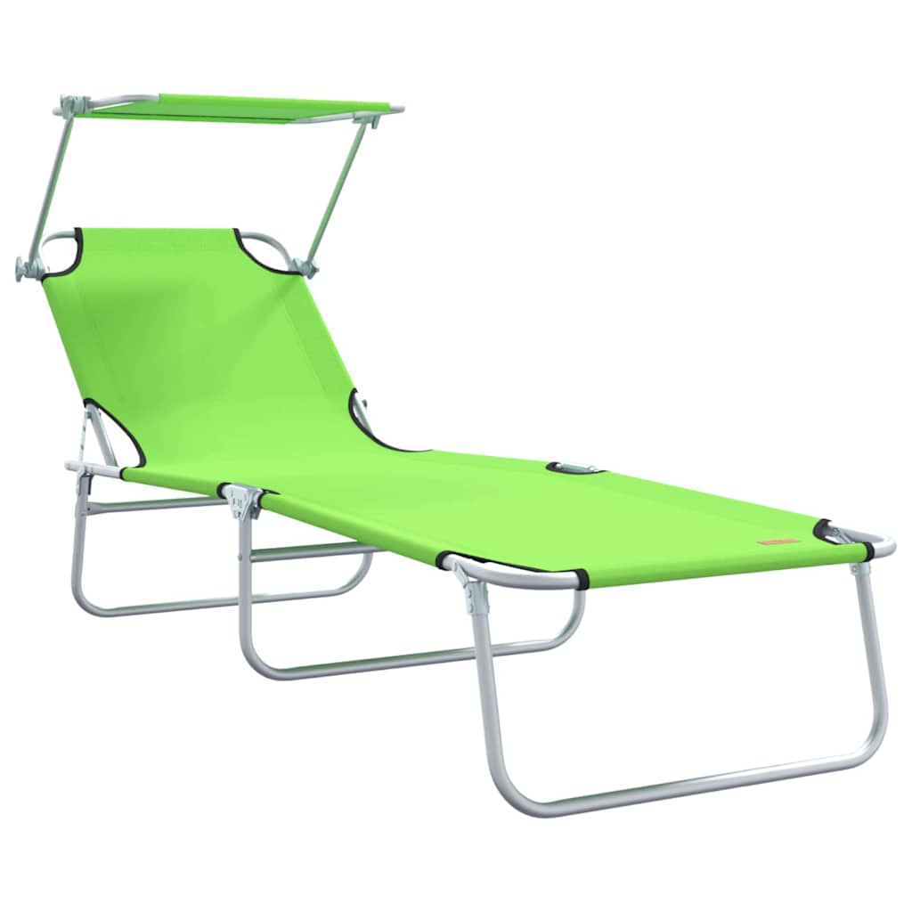 Sun Lounger Folding 2-person 2 pcs Green 58 x 188 x 77cm Fabric