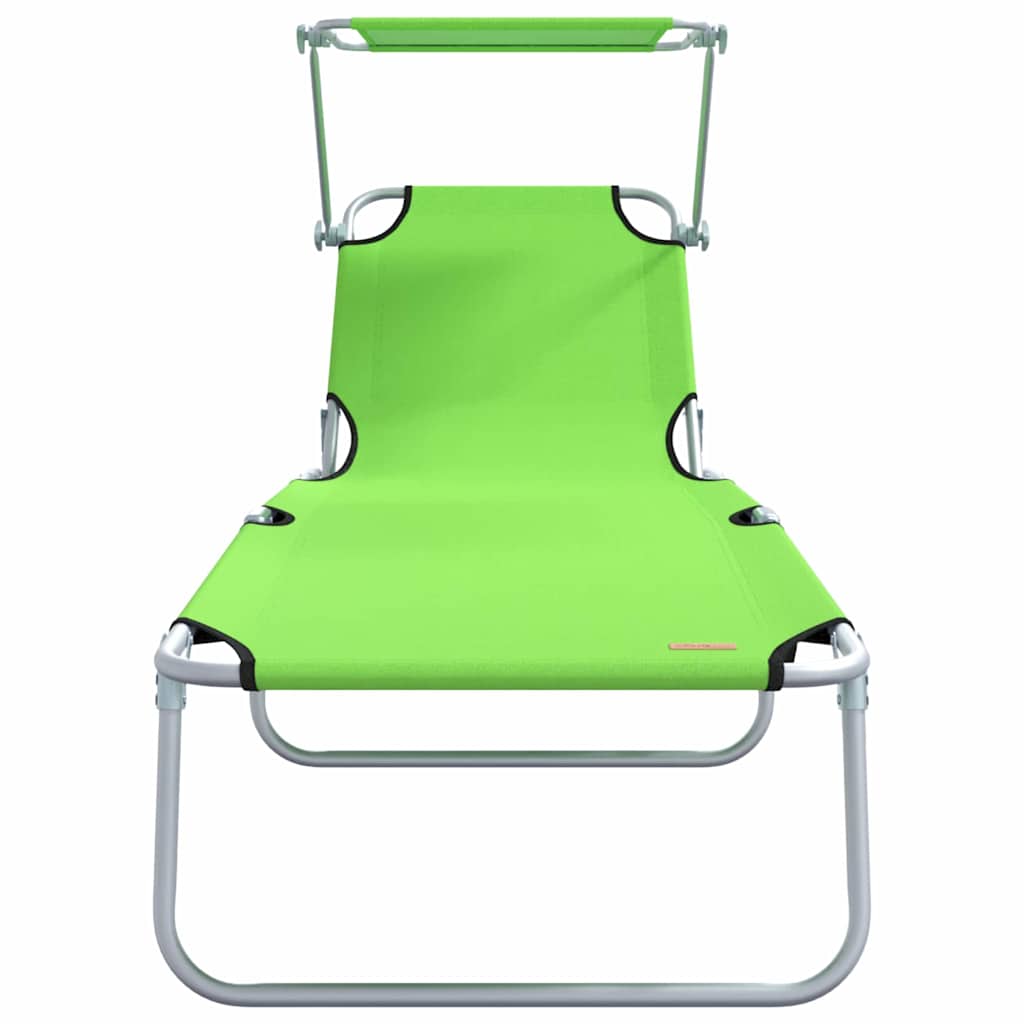 Sun Lounger Folding 2-person 2 pcs Green 58 x 188 x 77cm Fabric
