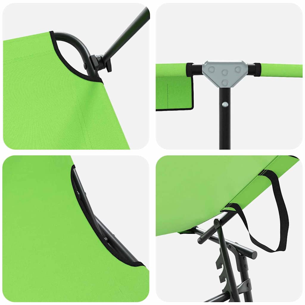 Folding Sun Lounger Folding Green 56 x 190 x 81cm Fabric