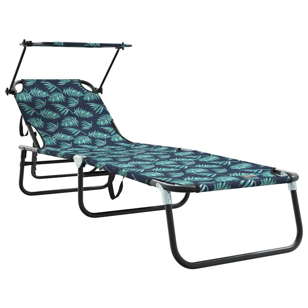 Folding Sun Lounger Folding Green 56 x 190 x 81cm Fabric
