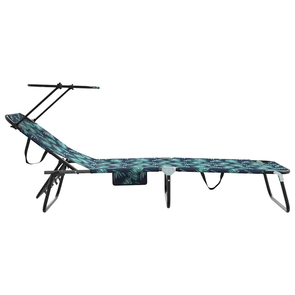 Folding Sun Lounger Folding Green 56 x 190 x 81cm Fabric