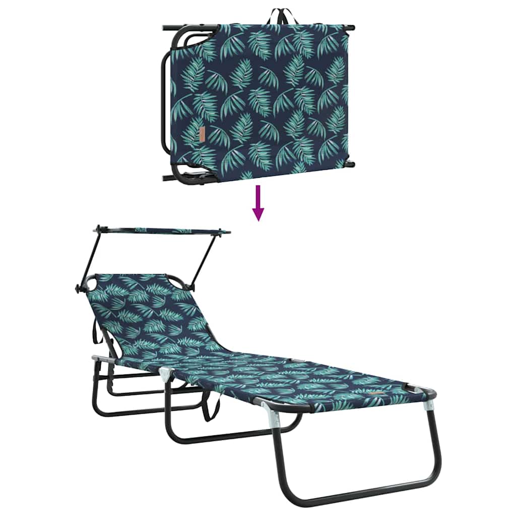 Folding Sun Lounger Folding 2 pcs Green 56 x 190 x 81cm Fabric