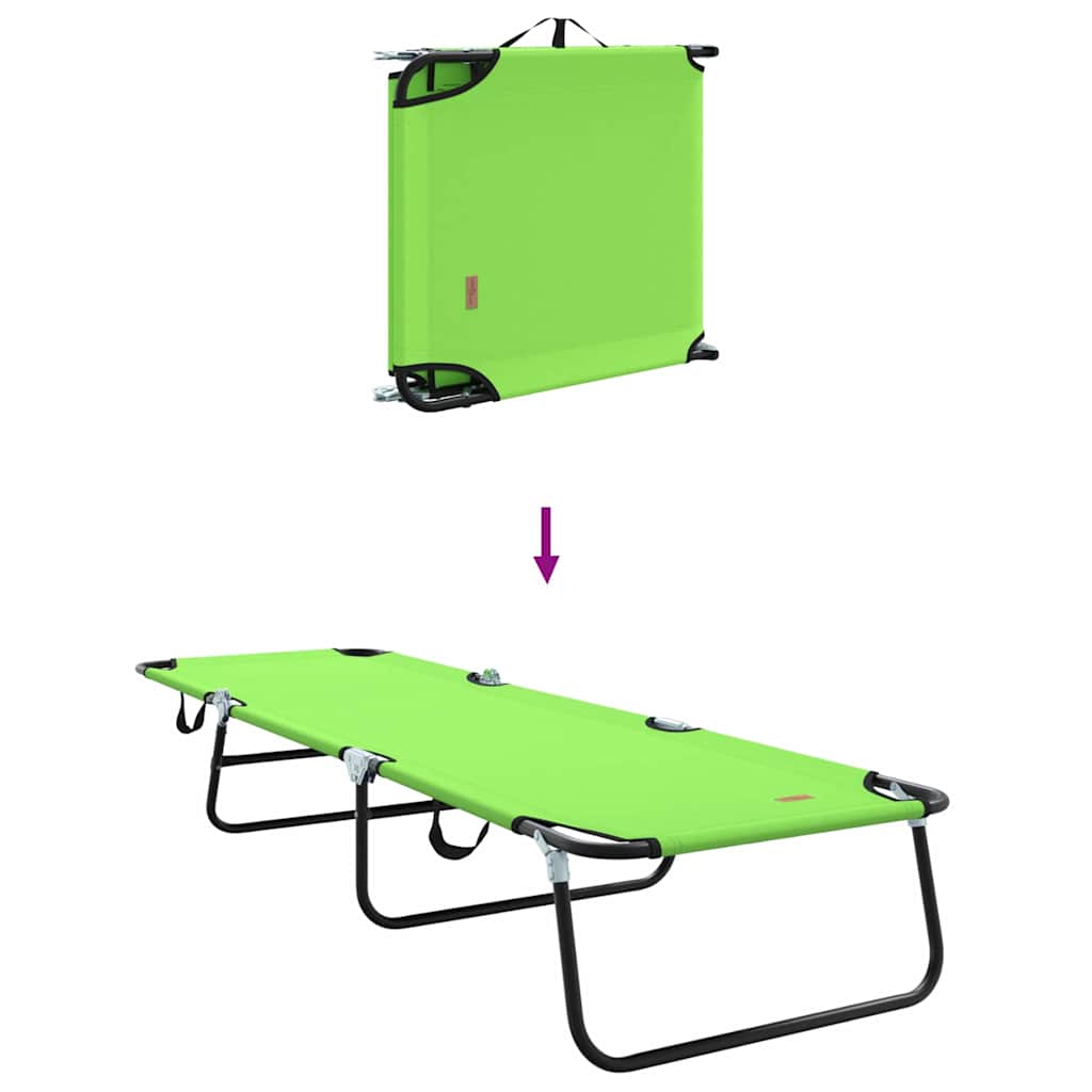 Folding Sun Lounger Folding Green 56 x 189 x 87cm Fabric