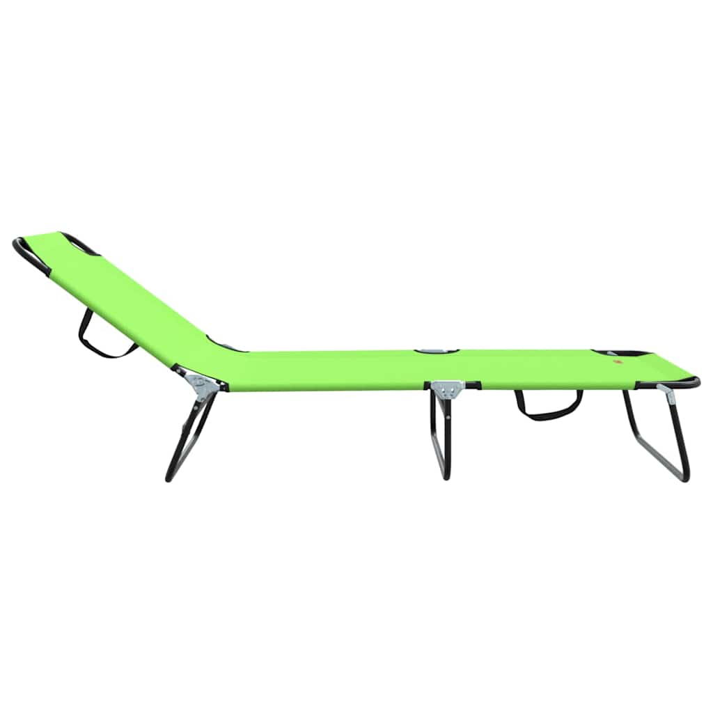 Folding Sun Lounger Folding Green 56 x 189 x 87cm Fabric