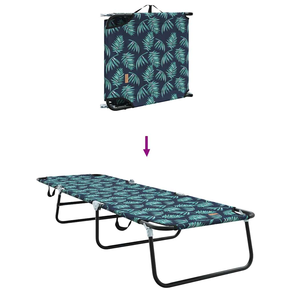 Folding Sun Lounger Folding Green 56 x 189 x 87cm Fabric