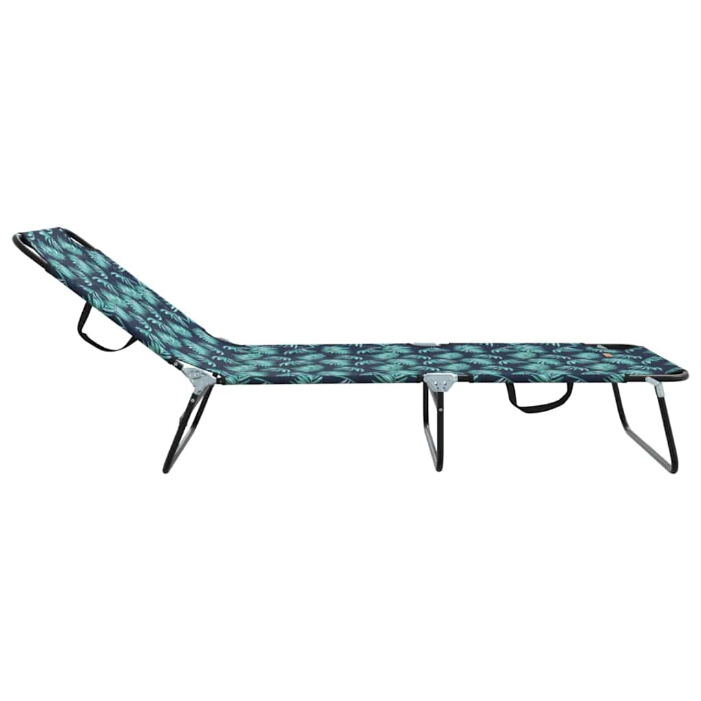 Folding Sun Lounger Folding Green 56 x 189 x 87cm Fabric