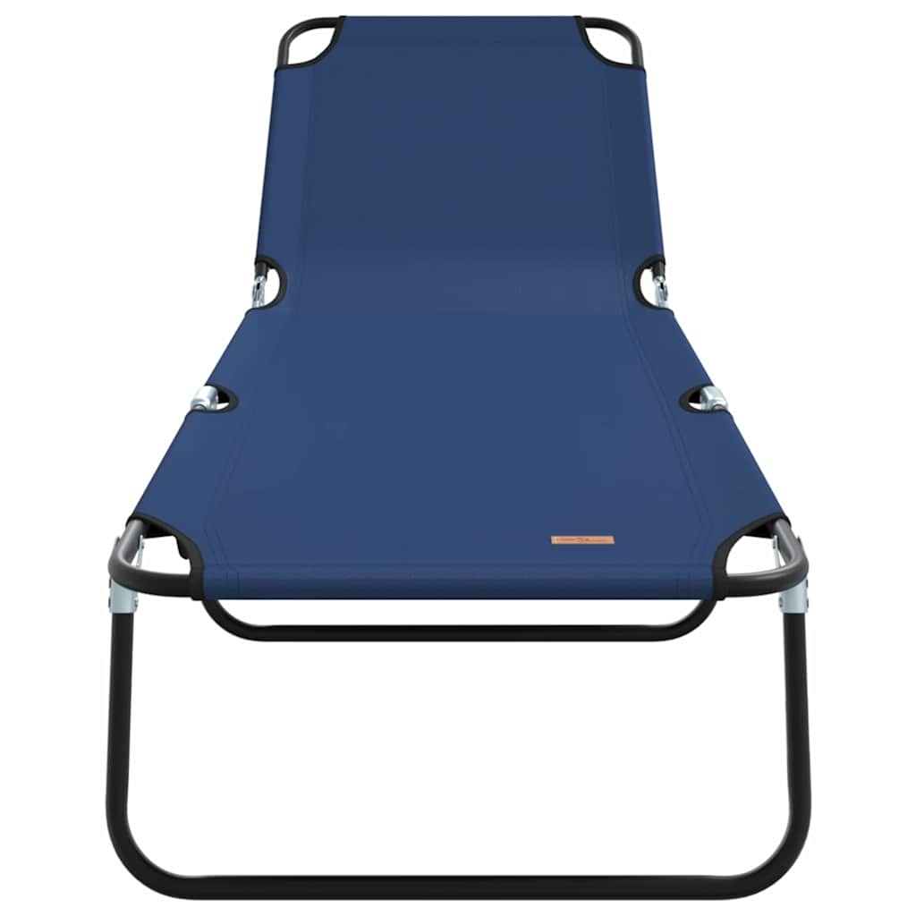 Folding Sun Lounger Folding 2 pcs Blue 56 x 189 x 87cm Fabric