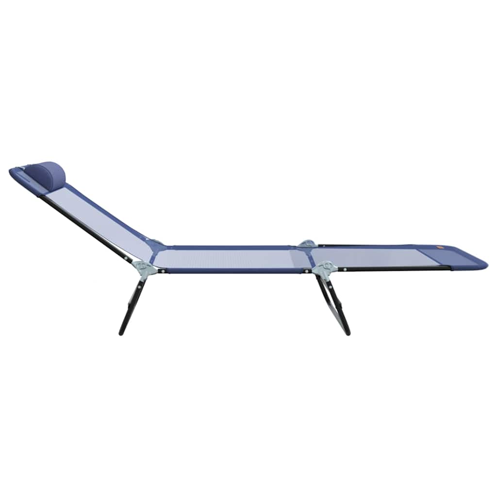 Folding Sun Lounger Folding Navy 182 x 55 x 85.5cm Textilene