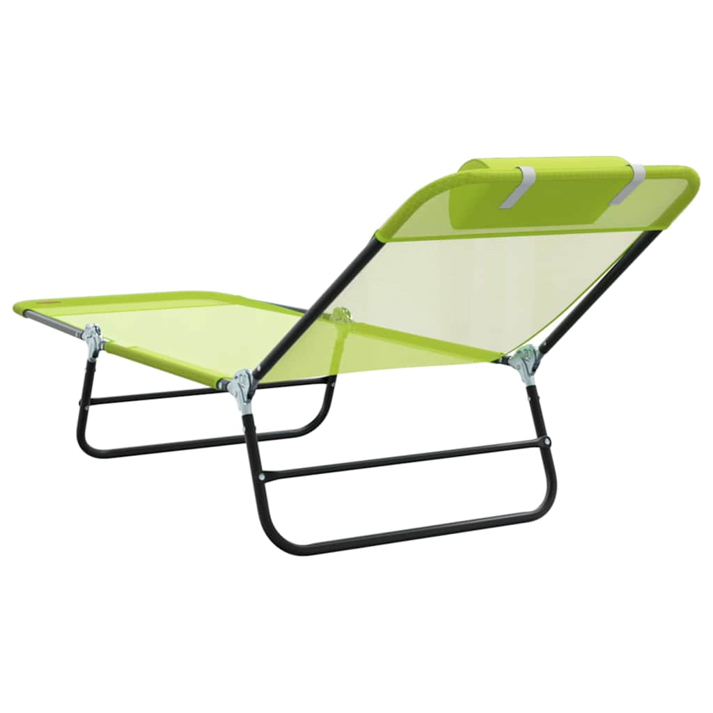 Folding Sun Lounger Folding Green 182 x 55 x 85.5cm Metal