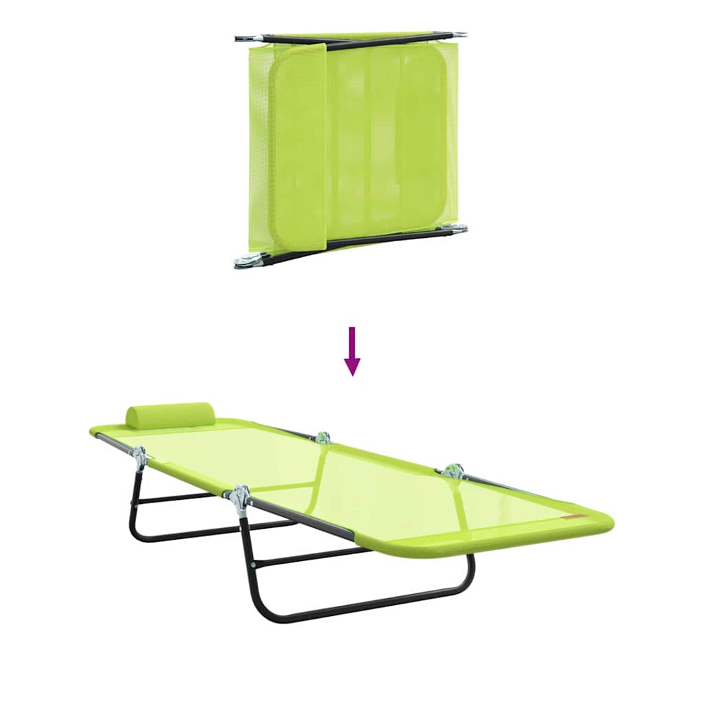 Folding Sun Lounger Folding Green 182 x 55 x 85.5cm Metal