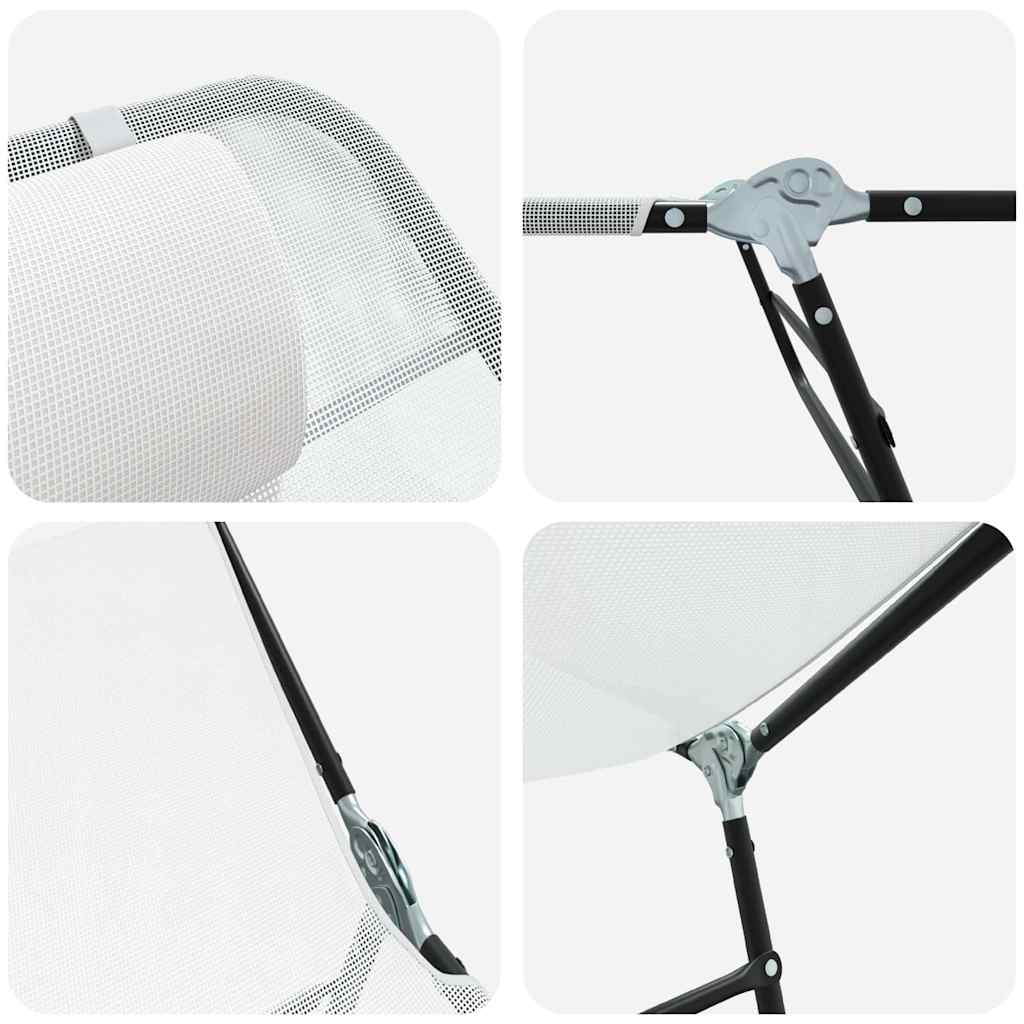 Folding Sun Lounger 2 pcs Cream 182 x 55 x 85.5cm Textilene