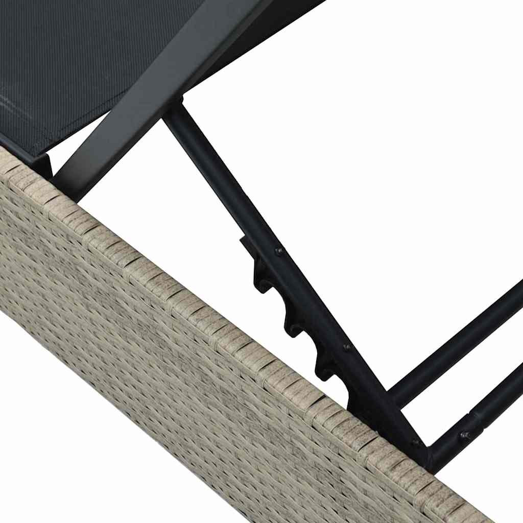 Sun Lounger Reclining Beige 60 x 200 x 27cm Poly Rattan