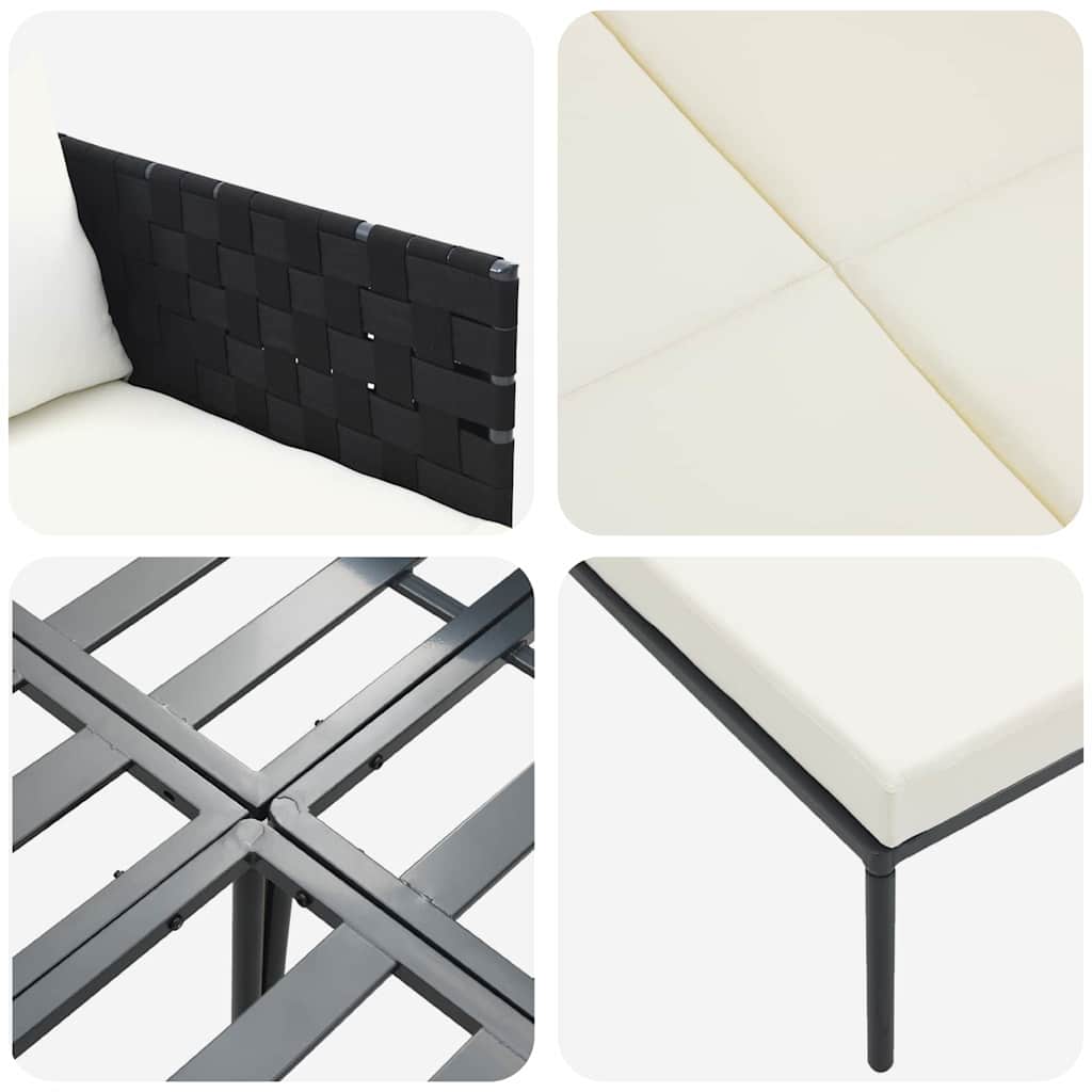 Sunbed with Cushion Anthracite 115 x 153 x 69.5cm Steel