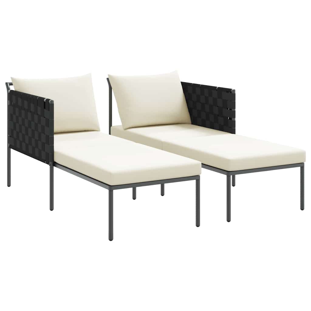 Sunbed with Cushion Anthracite 115 x 153 x 69.5cm Steel