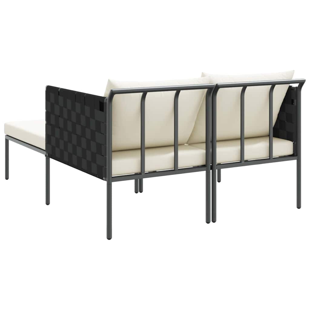 Sunbed with Cushion Anthracite 115 x 153 x 69.5cm Steel