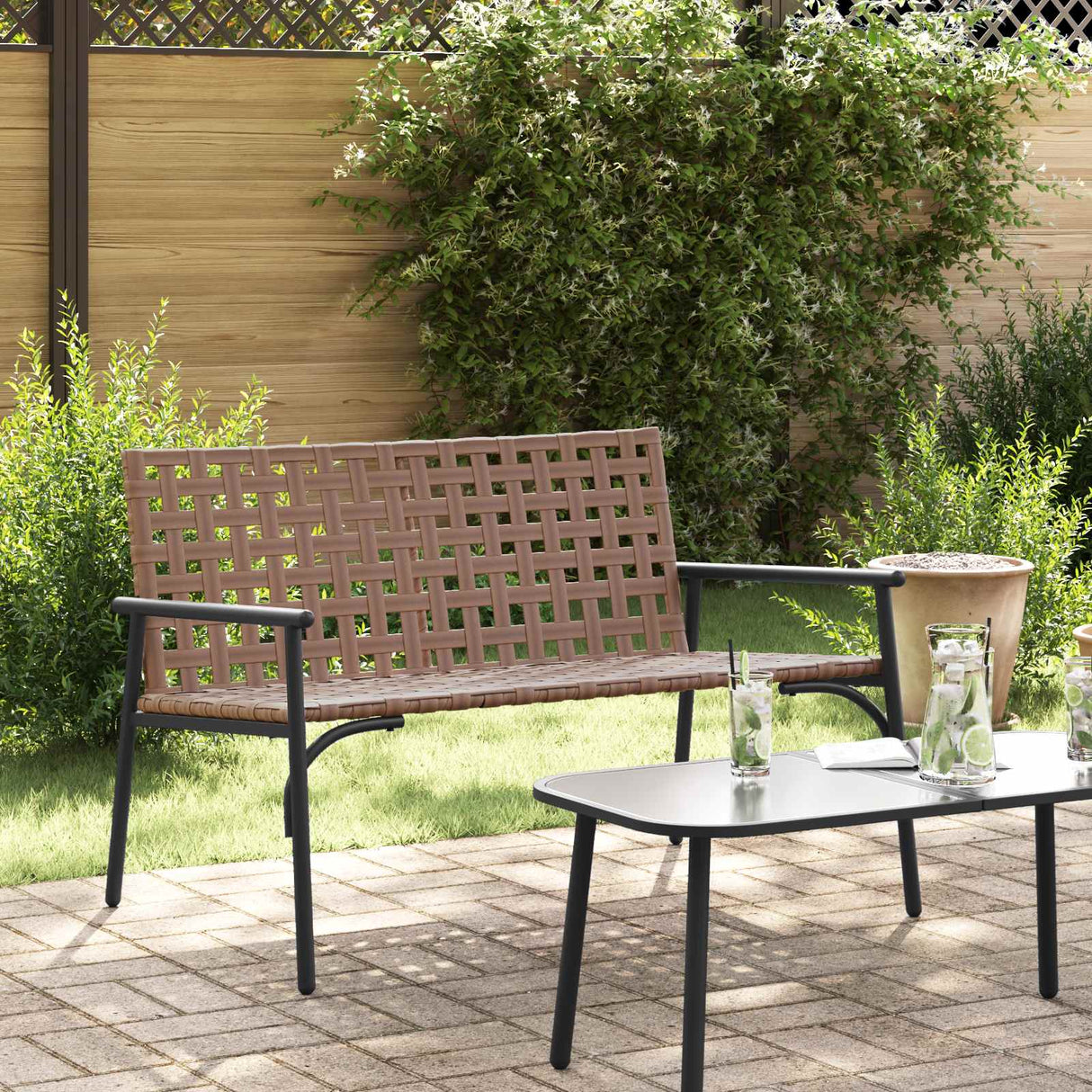 Garden Chair Black 113 x 79 x 75cm Poly Rattan