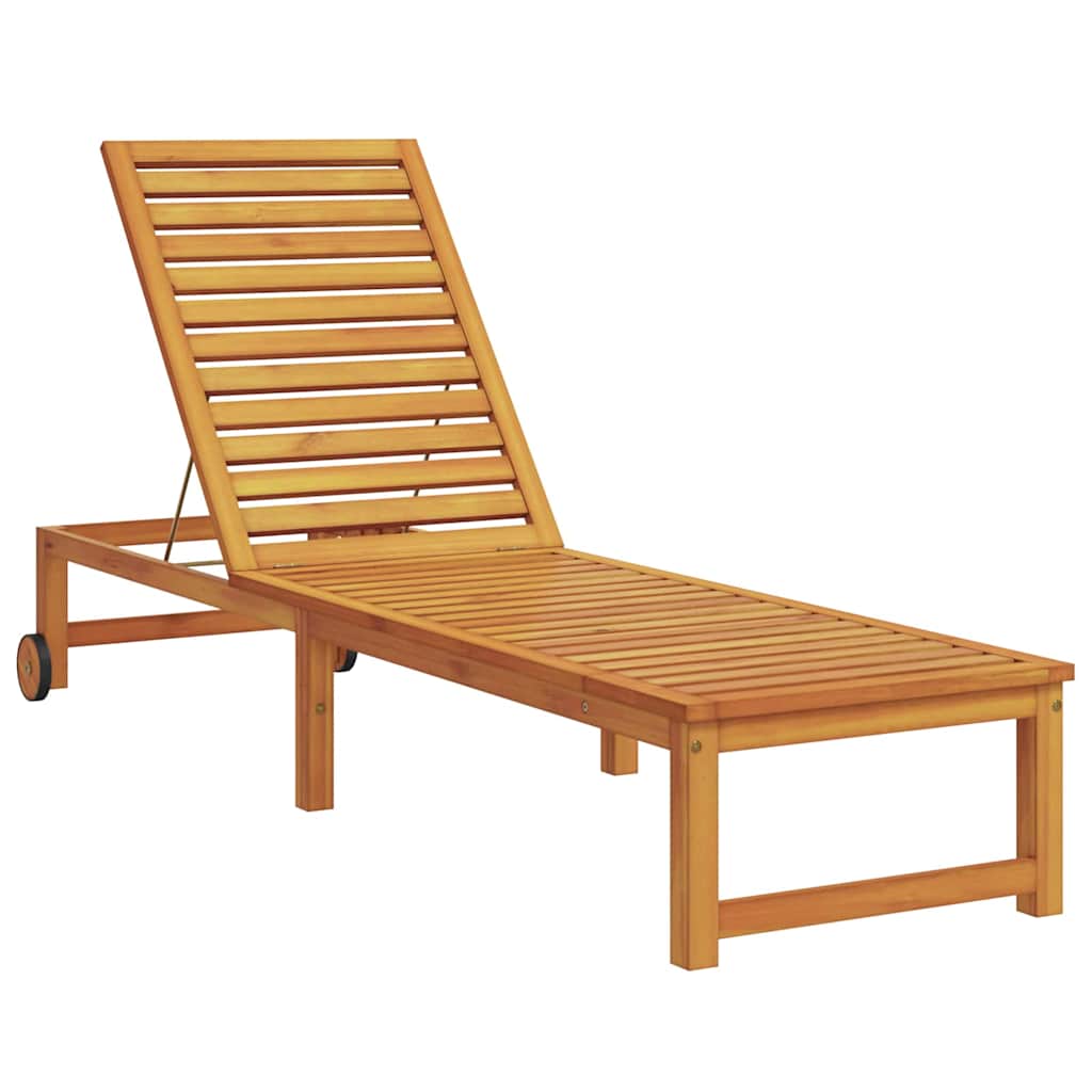 Sun Lounger 2 pcs Brown 53 x 202 x 89cm Solid Acacia wood