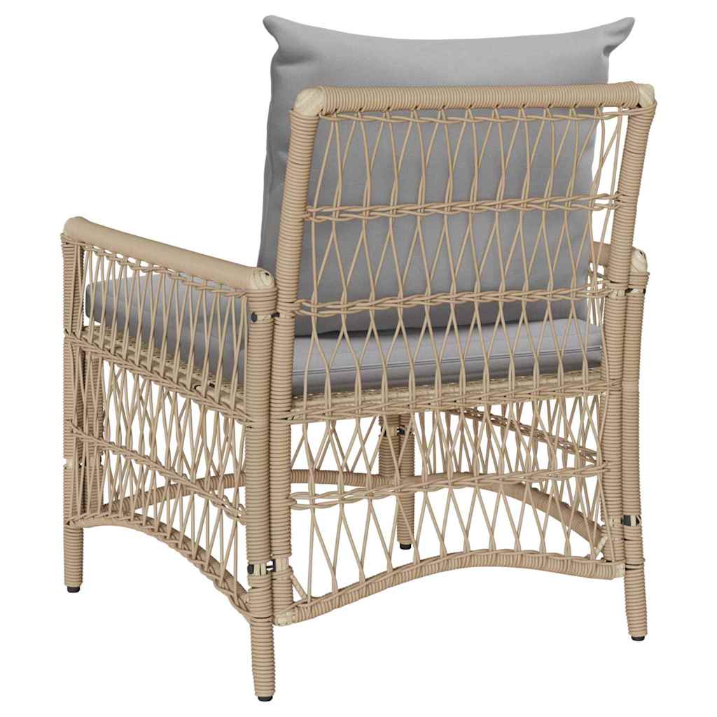 Garden Chair Beige 60 x 70 x 78cm Poly Rattan