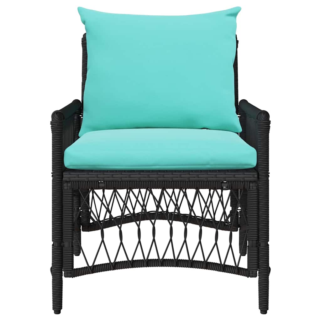 Garden Chair Black 60 x 70 x 78cm Poly Rattan