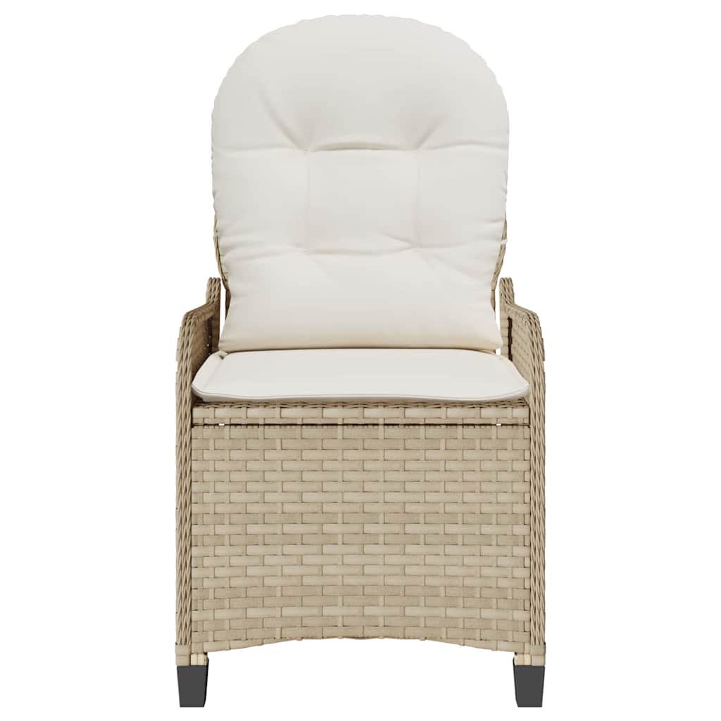 Recliner Chair Beige 56 x 66 x 95cm Poly Rattan