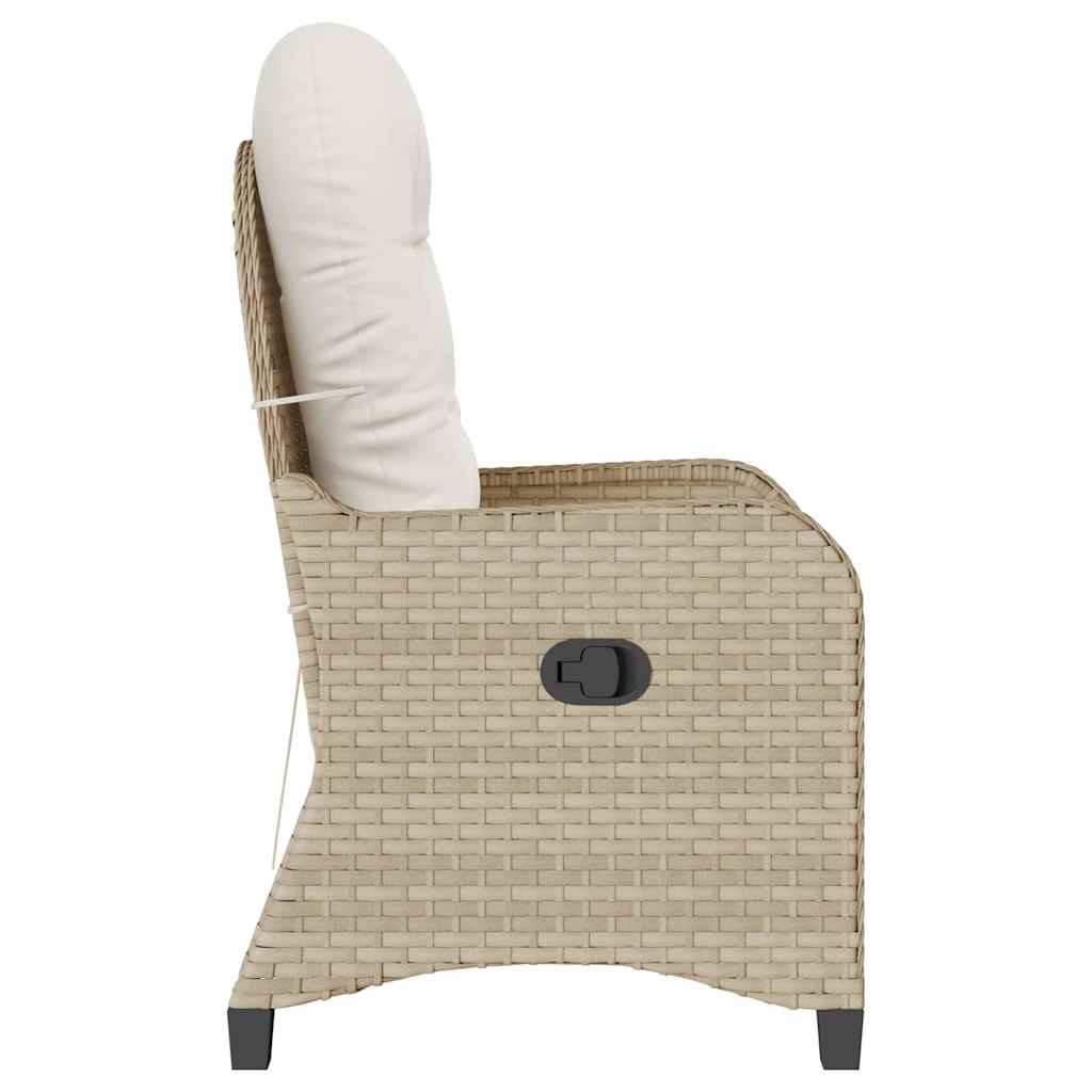 Recliner Chair Beige 56 x 66 x 95cm Poly Rattan