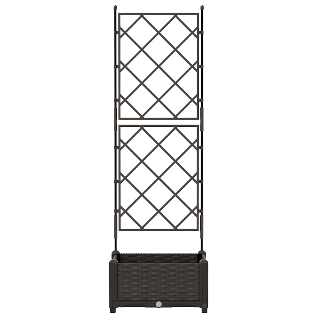 Garden Planter with Trellis Brown 40 x 40 x 125.5 cm PP