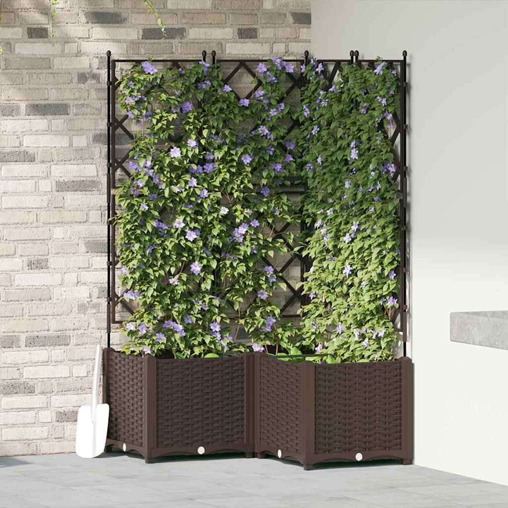 Garden Planter 3 pcs Brown 80 x 80 x 143 cm Steel