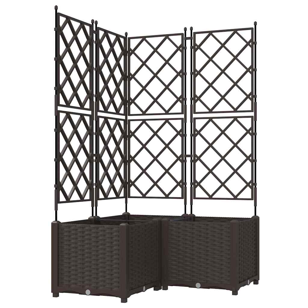 Garden Planter 3 pcs Brown 80 x 80 x 143 cm Steel