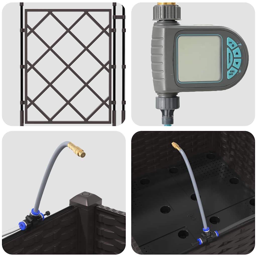 Garden Brown 40 x 40 x 126 cm Steel