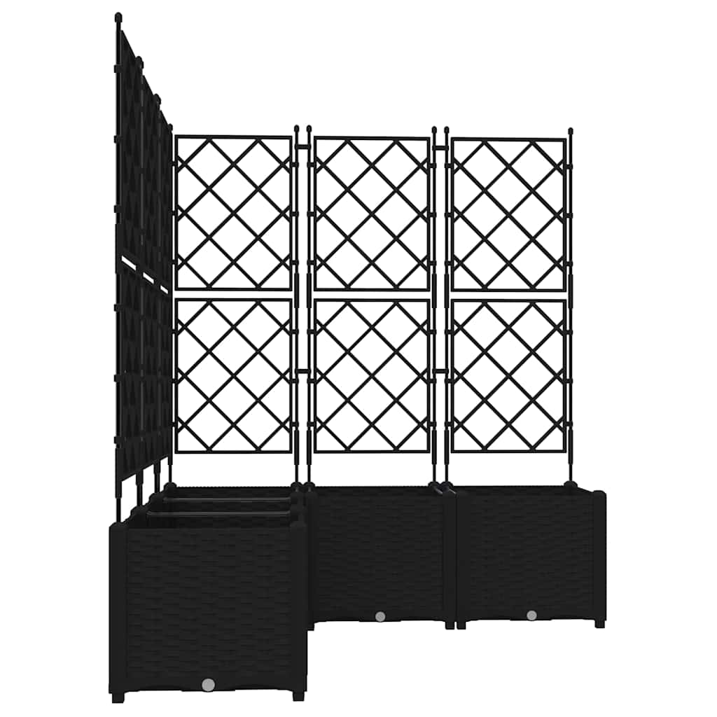 Garden Planter with Trellis 5 pcs Black 120 x 120 x 143 cm PP