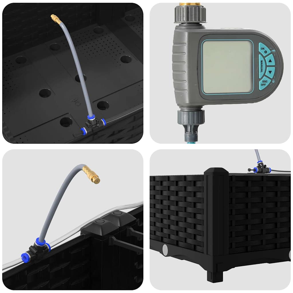 Garden Black 160 x 40 x 22 cm Steel