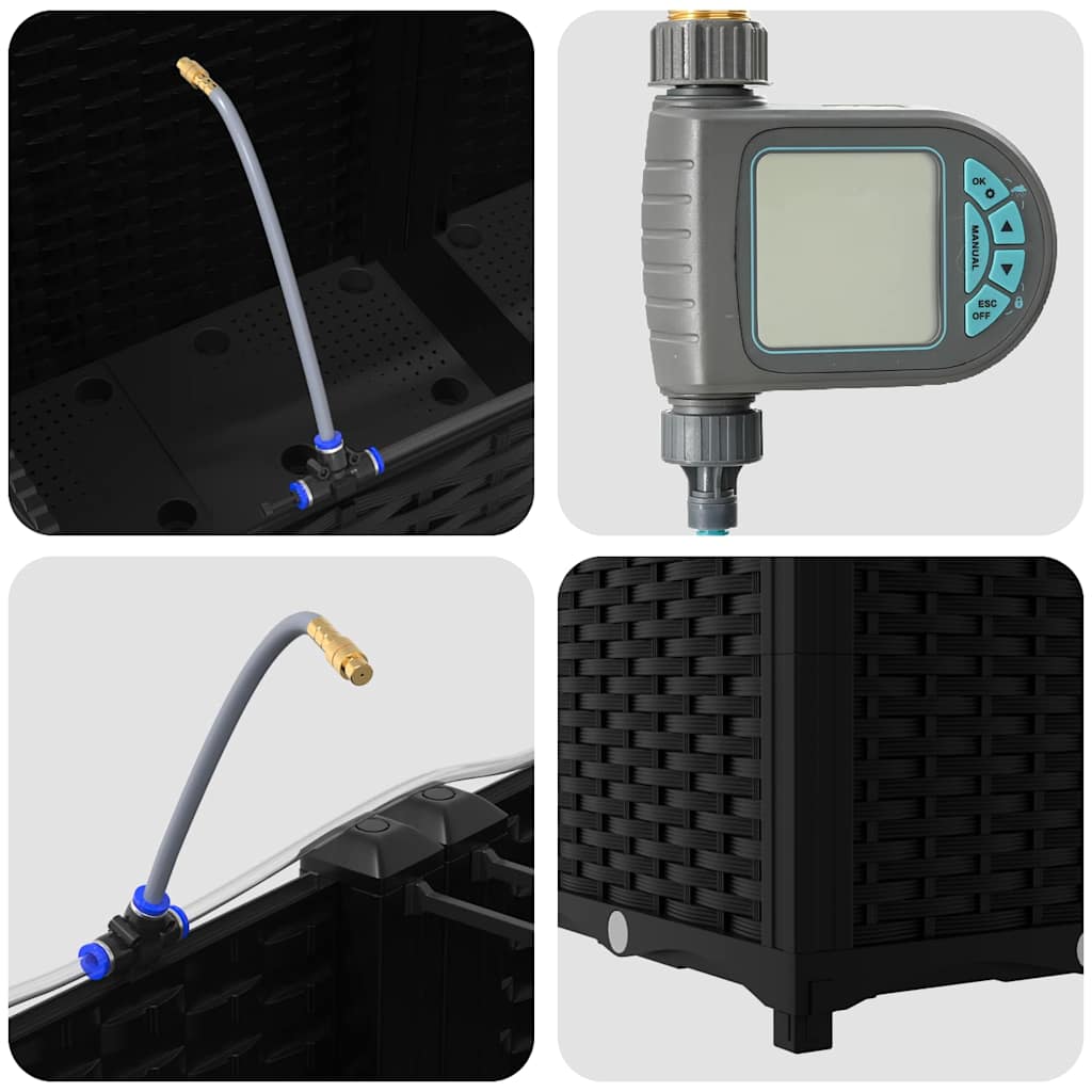 Garden Black 160 x 40 x 37.5 cm Steel