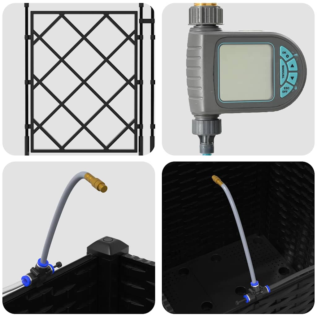 Garden Black 40 x 40 x 142 cm Steel