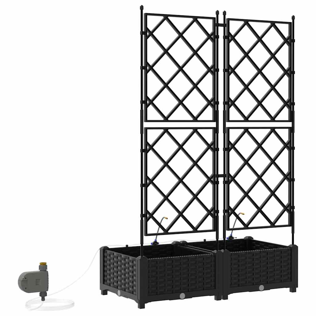 Garden Planter 2 pcs Black Steel