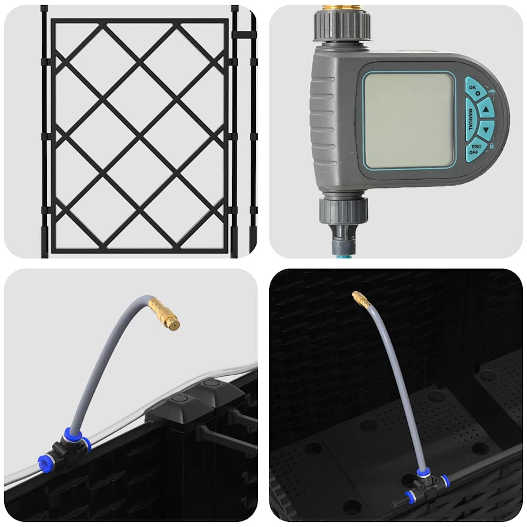 Garden Black 120 x 120 x 142 cm Steel