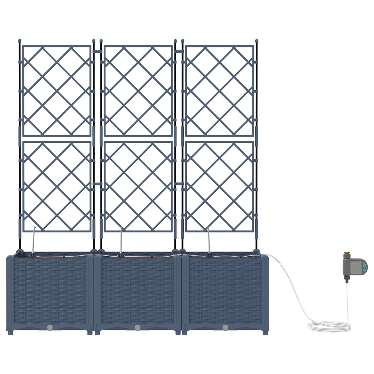 Garden Planter 5 pcs Grey 120 x 120 x 142 cm Steel