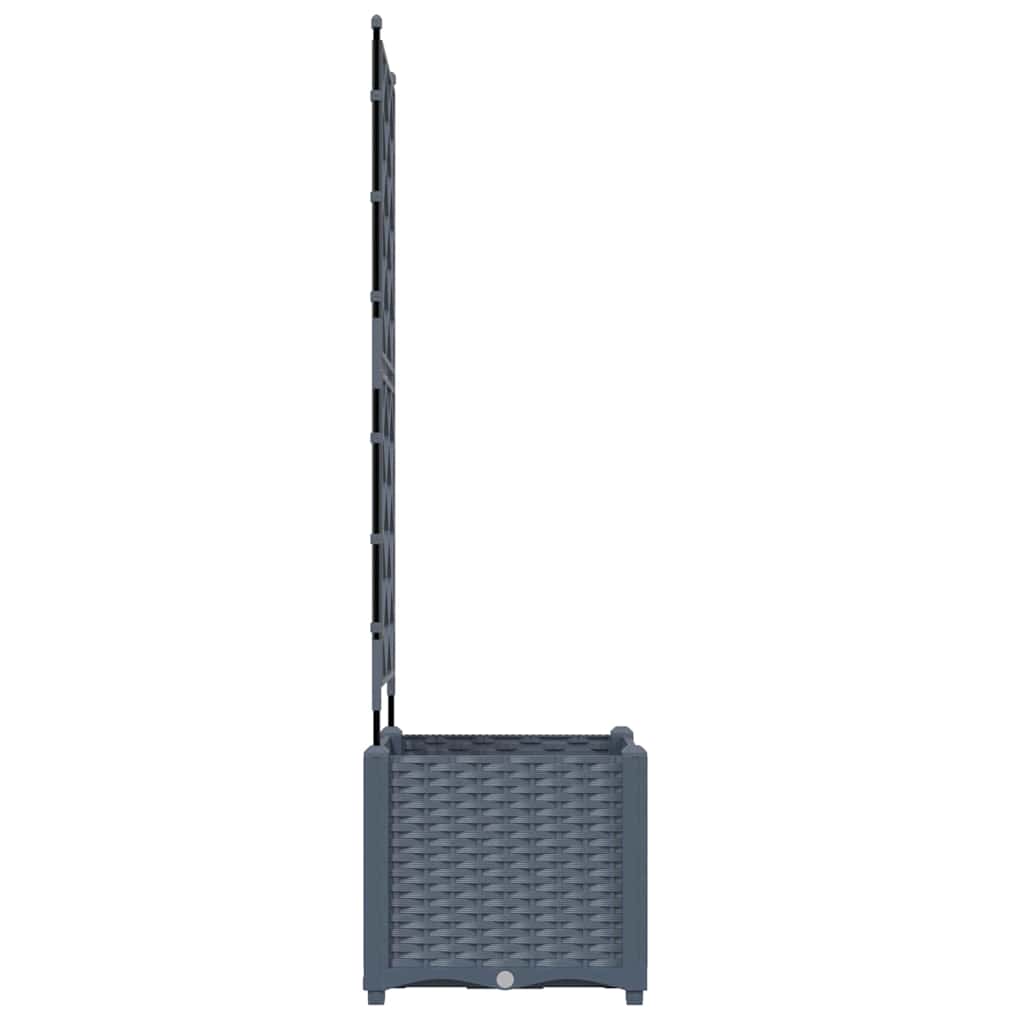 Garden Planter with Trellis Light grey 40 x 40 x 143 cm PP