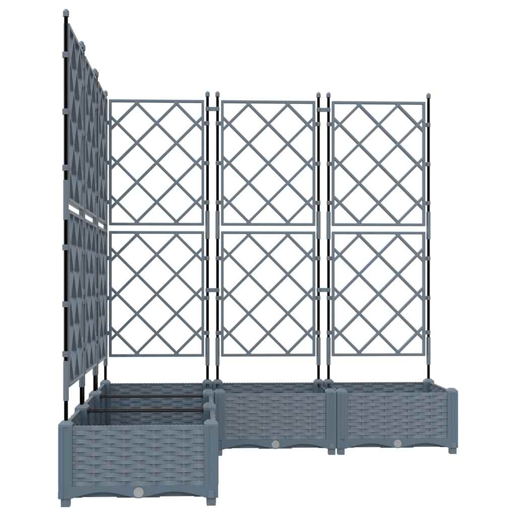 Garden Planter with Trellis 5 pcs Light grey
