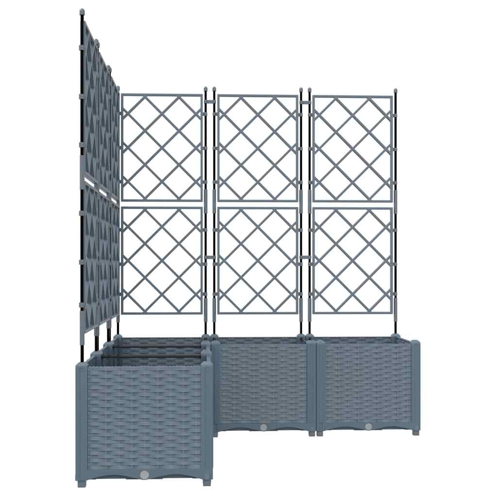 Garden Planter with Trellis 5 pcs Light grey 120 x 120 x 143 cm