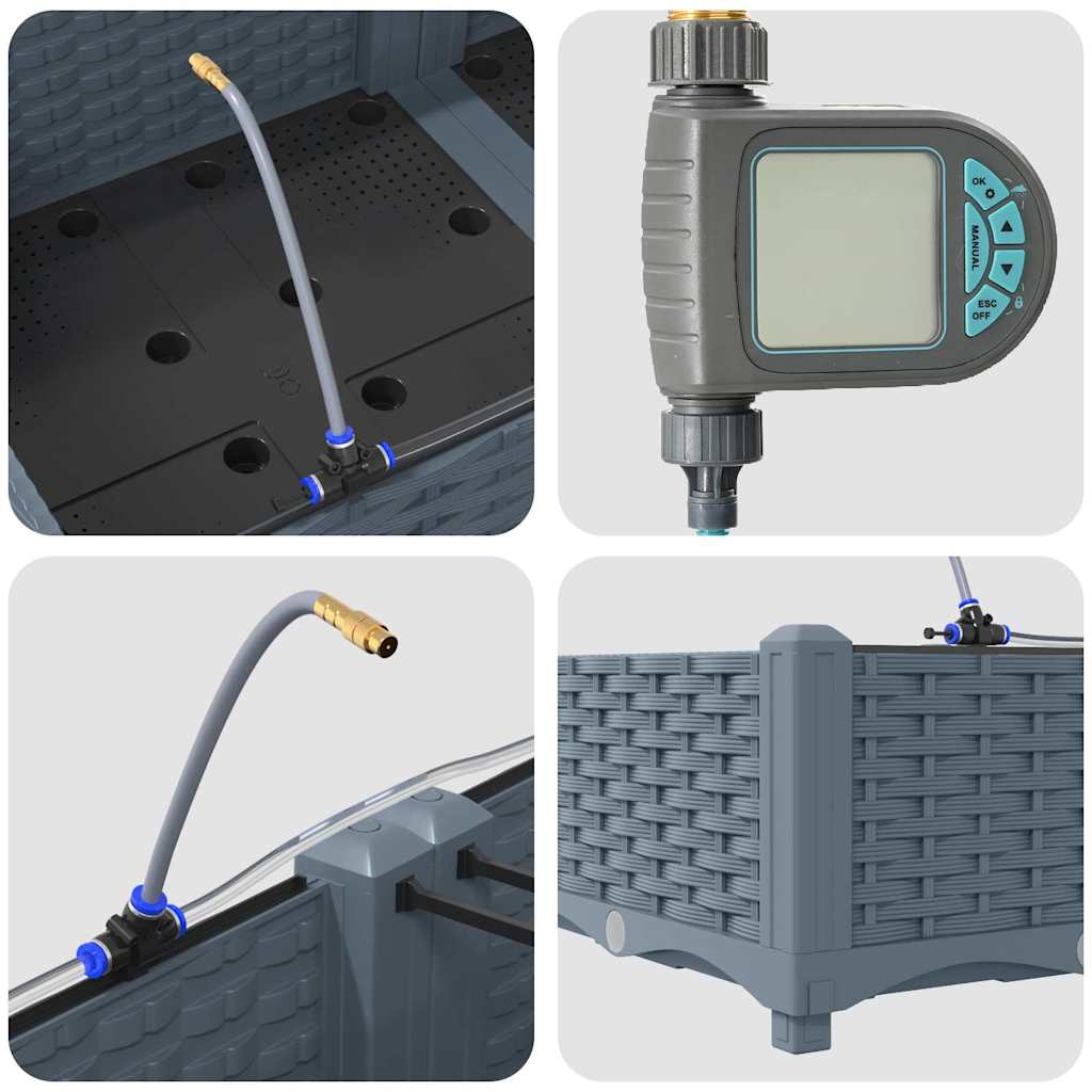 Garden Light grey 160 x 40 x 22 cm Steel