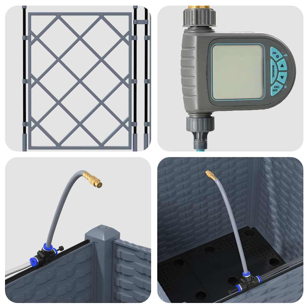 Garden Light grey 40 x 40 x 142 cm Steel