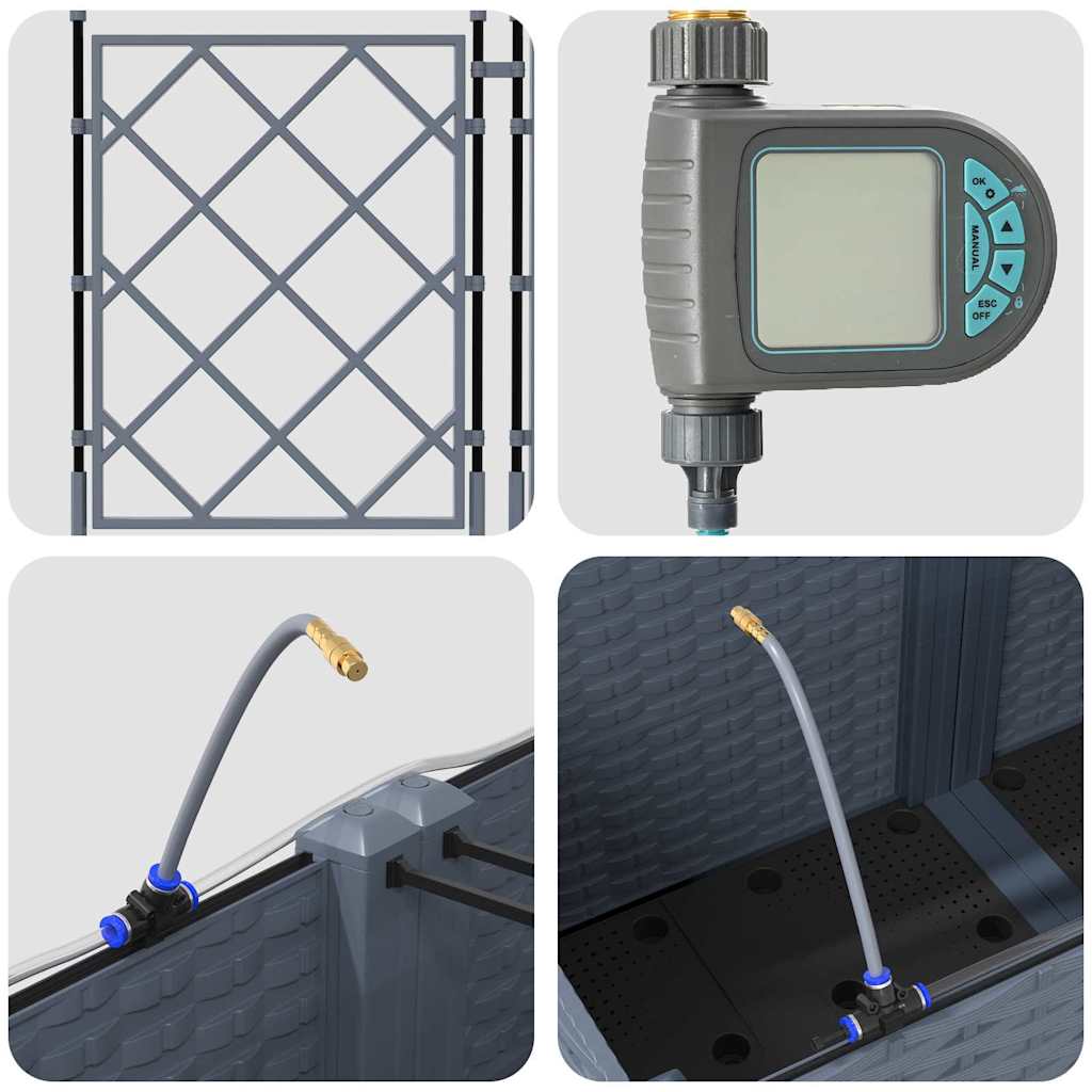 Garden Light grey 120 x 120 x 142 cm Steel